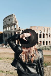 Travel girl at forum