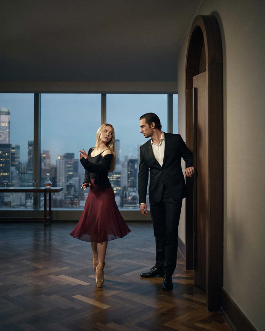 Images of youngest Ricci brother Luca from Midnight Mafia: Luca where he appears with his nanny Irina, a ballerina.